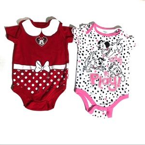 Disney Minnie Mouse 101 Dalmatian Onesies 12 MO